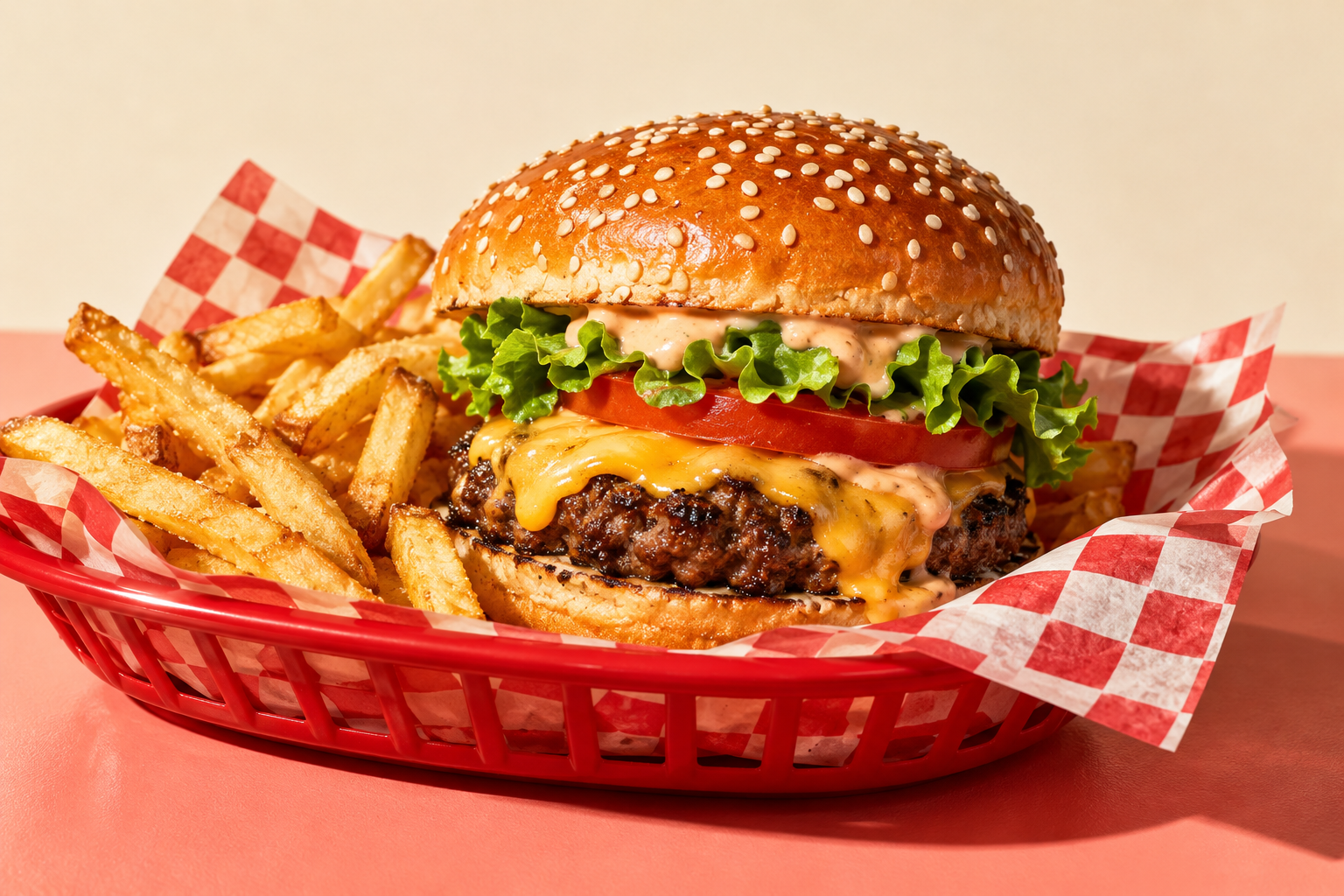 Burger and fries concept